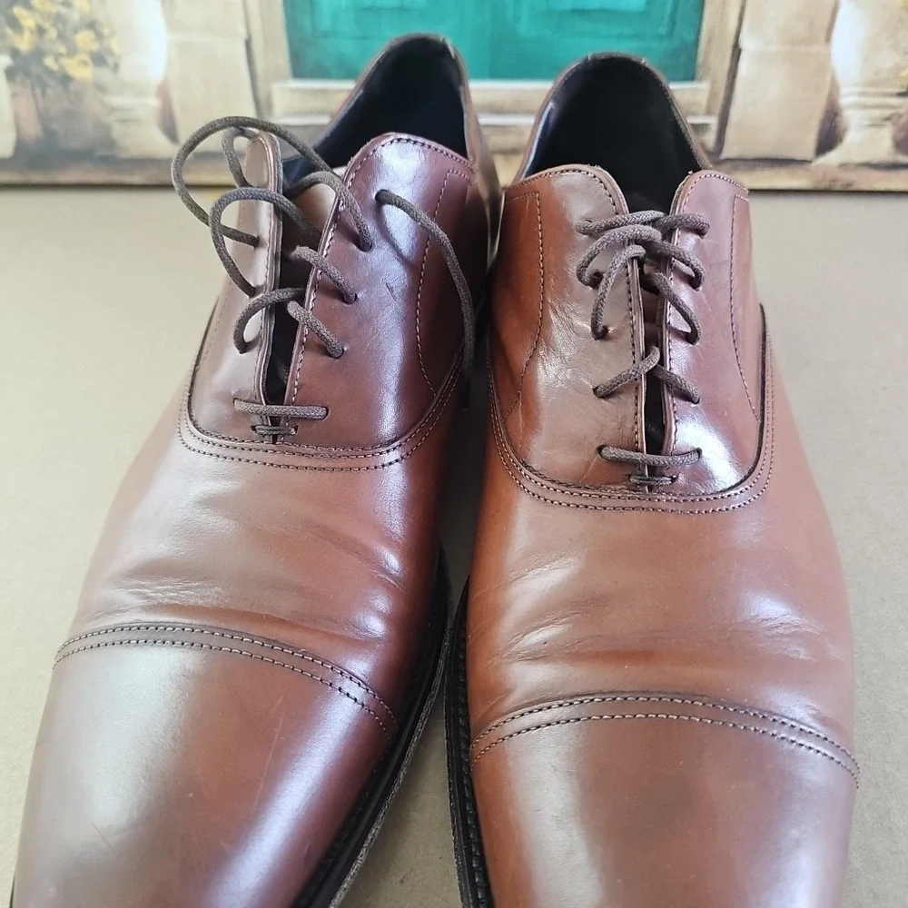 To Boot New York Adam Derrick 12981 Brown Cap Toe Oxford Dress Shoes Men's 13‎